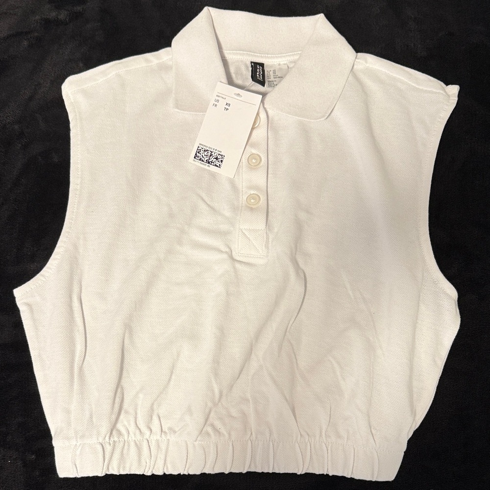 H&M Classic White Polo Shirt
